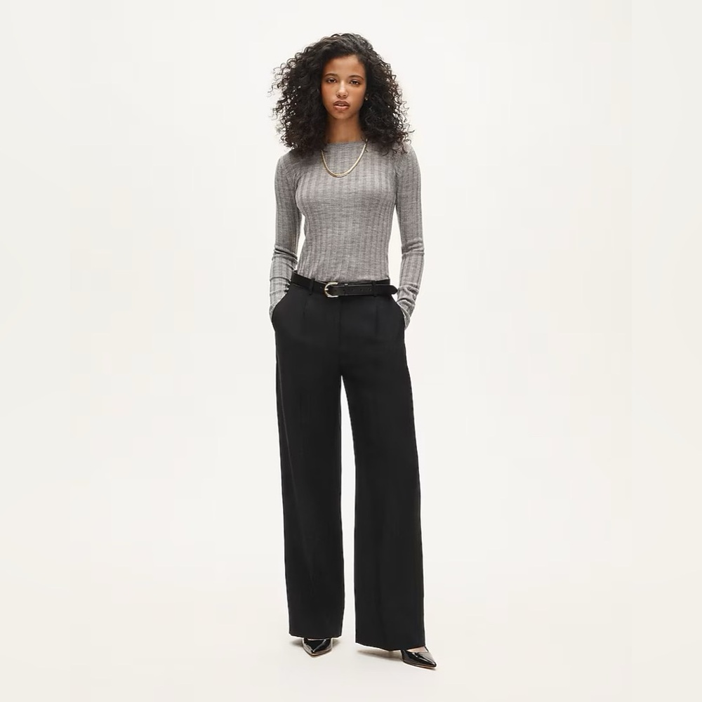J. CREW NWOT 2024 Wide Leg Essential Pant Trouser Navy City Crepe Career Size 14